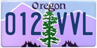 OR license plate 012VVL