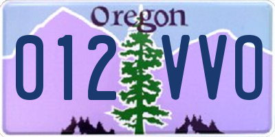 OR license plate 012VVO
