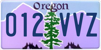 OR license plate 012VVZ