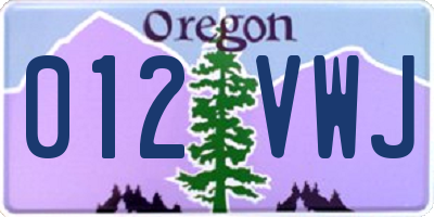 OR license plate 012VWJ