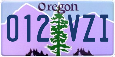 OR license plate 012VZI