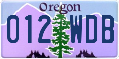 OR license plate 012WDB