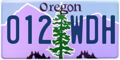 OR license plate 012WDH