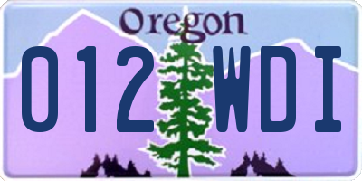 OR license plate 012WDI