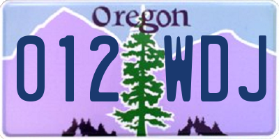 OR license plate 012WDJ