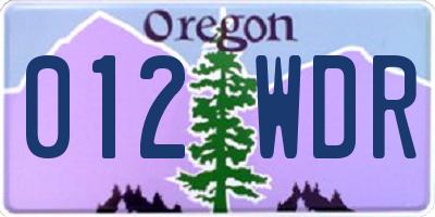 OR license plate 012WDR