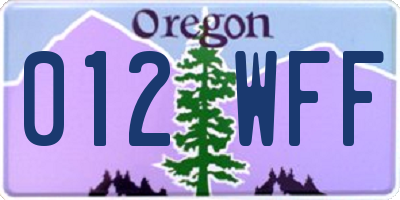 OR license plate 012WFF