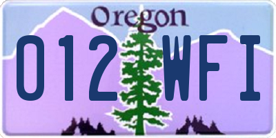 OR license plate 012WFI