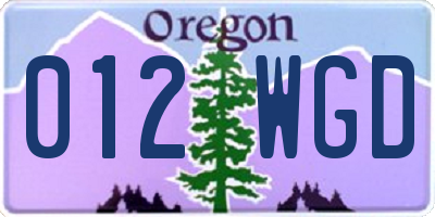 OR license plate 012WGD