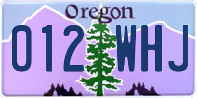 OR license plate 012WHJ