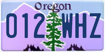 OR license plate 012WHZ