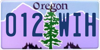 OR license plate 012WIH