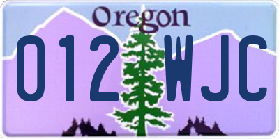 OR license plate 012WJC