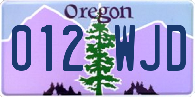 OR license plate 012WJD