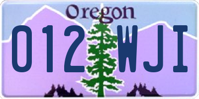 OR license plate 012WJI