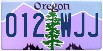 OR license plate 012WJJ