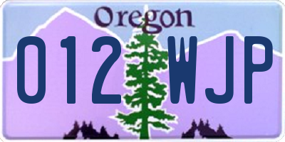 OR license plate 012WJP