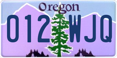 OR license plate 012WJQ