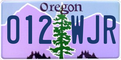 OR license plate 012WJR
