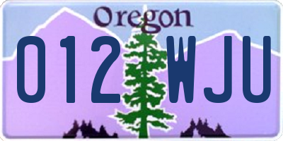 OR license plate 012WJU