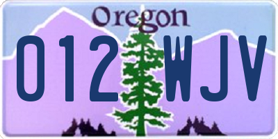 OR license plate 012WJV