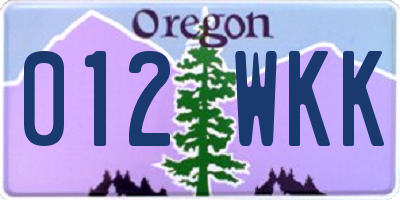 OR license plate 012WKK