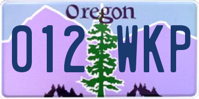 OR license plate 012WKP
