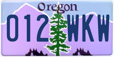 OR license plate 012WKW