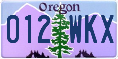 OR license plate 012WKX