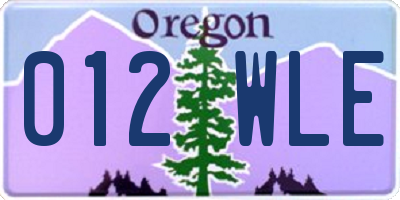 OR license plate 012WLE