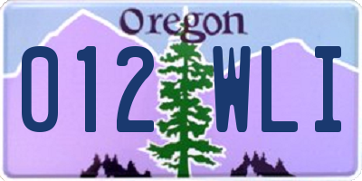 OR license plate 012WLI