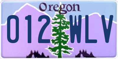OR license plate 012WLV