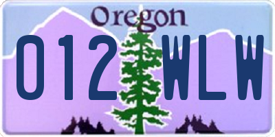 OR license plate 012WLW