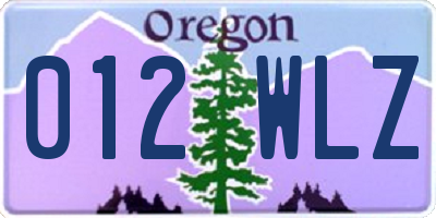 OR license plate 012WLZ