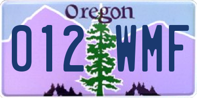 OR license plate 012WMF