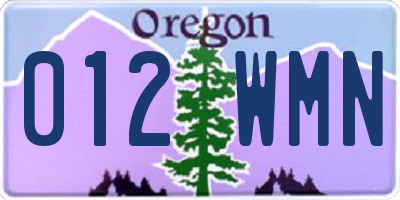 OR license plate 012WMN