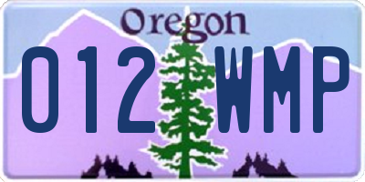 OR license plate 012WMP