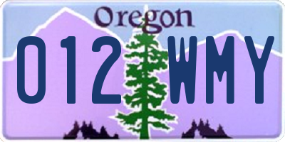 OR license plate 012WMY