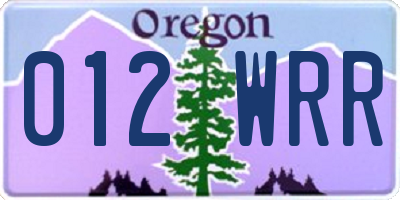 OR license plate 012WRR