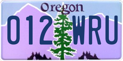 OR license plate 012WRU