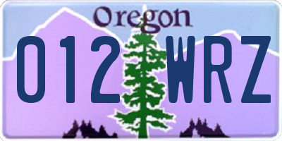 OR license plate 012WRZ