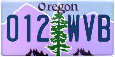 OR license plate 012WVB