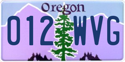 OR license plate 012WVG