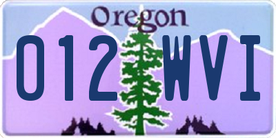 OR license plate 012WVI