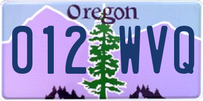 OR license plate 012WVQ