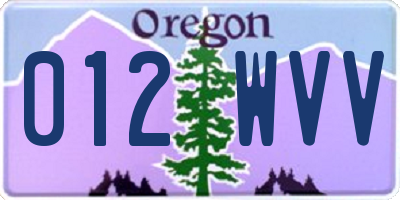 OR license plate 012WVV