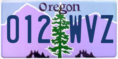OR license plate 012WVZ