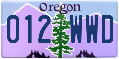 OR license plate 012WWD