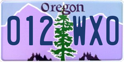 OR license plate 012WXO