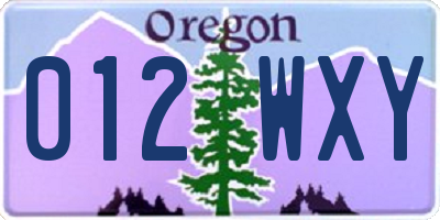 OR license plate 012WXY